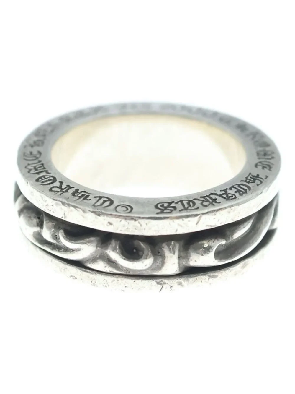 Chrome Hearts Ring Spinner Scroll Spiner Silver